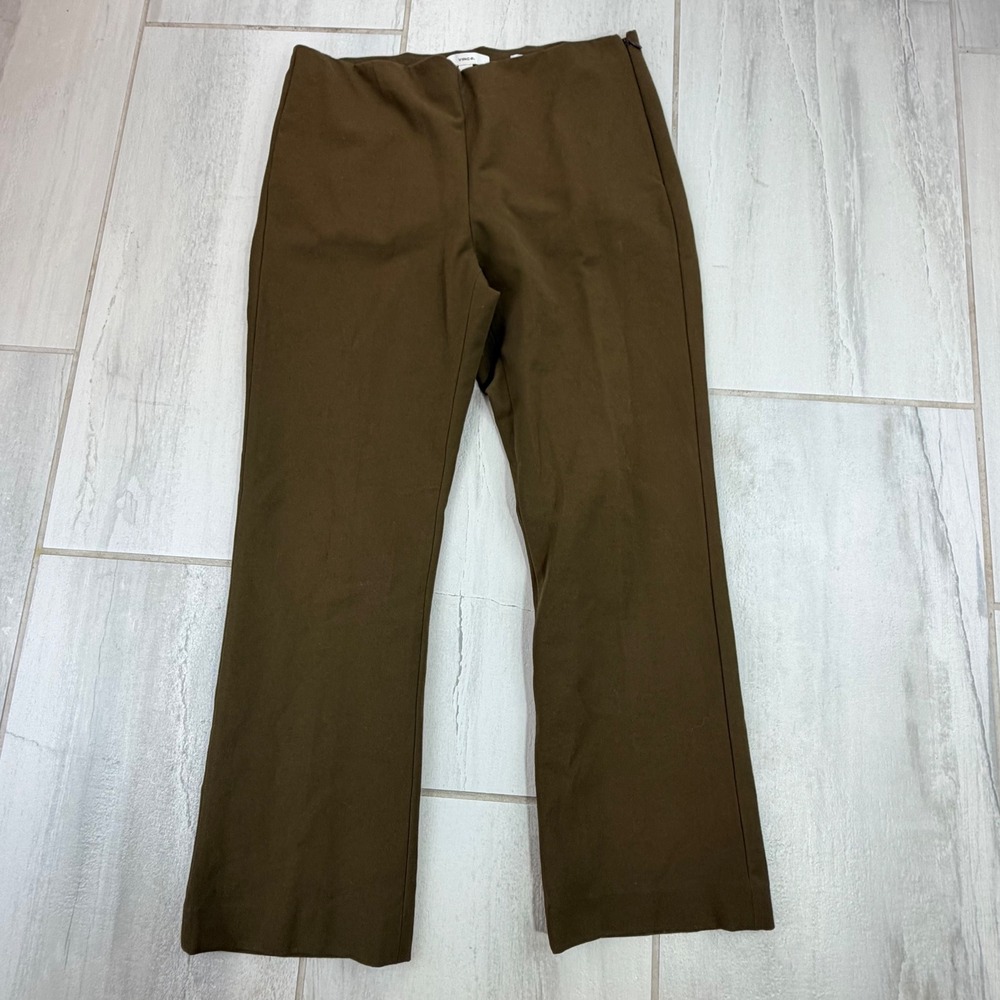 Vince Womens Olive Side Zip Stretch Flare Pants V940121645 Size L
